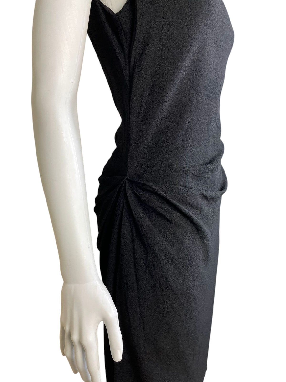 Saint Laurent Paris Saint Laurent Black Crepe Draped Sleeveless Dress Size S / US 4 / IT 40 - 4 Thumbnail