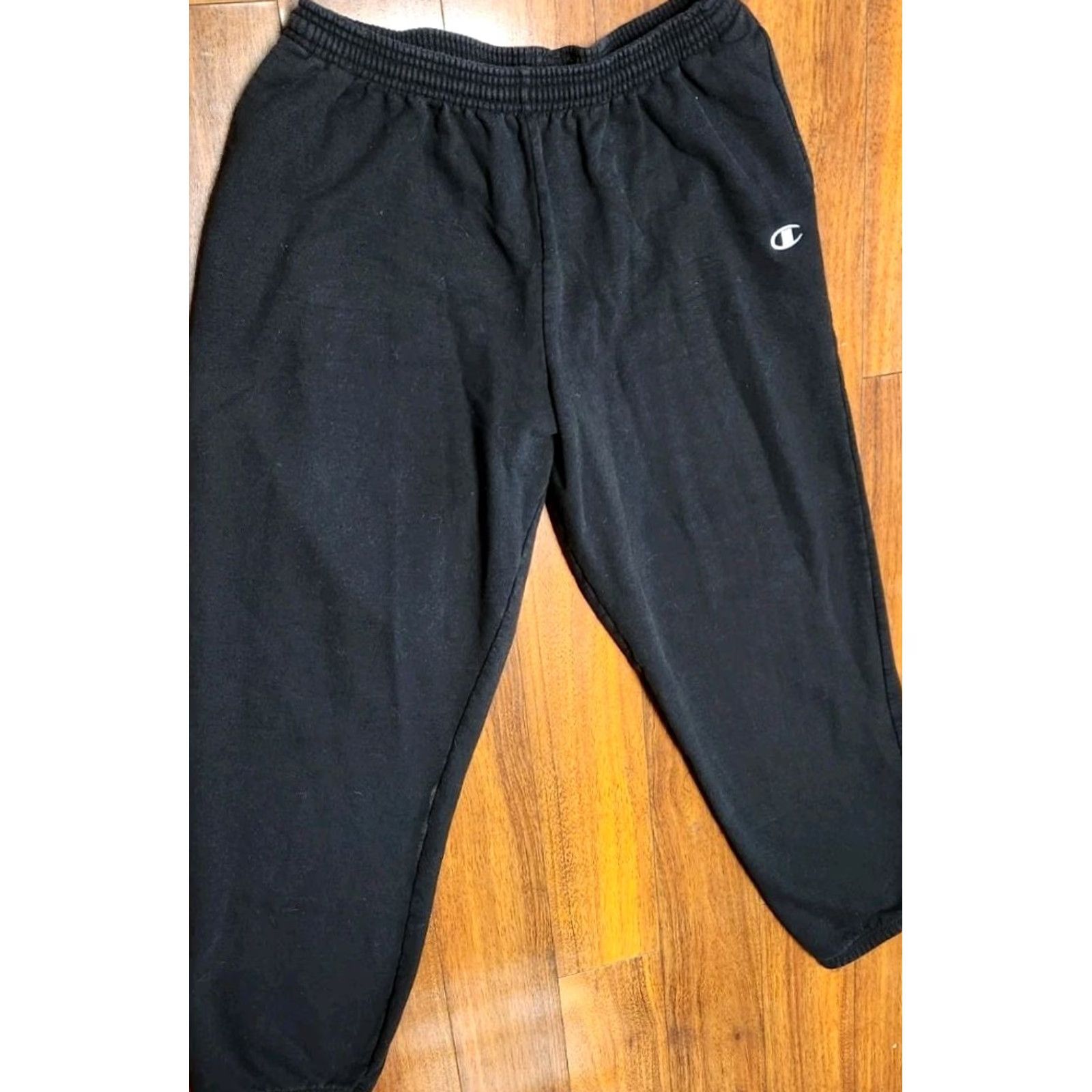 Champion VINTAGE Champion Heavyweight Sweatpants Men 2XL Joggers Athleisure Drawstrings Black 90s Logo College Dad Hipster Retro Relaxed XS? Size US 39 - 3 Thumbnail