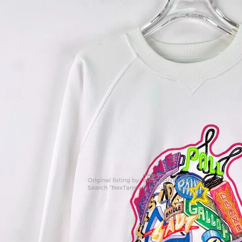 Hermes Hermes White graffiti letter embroidered cotton long-sleev Size XS / US 0-2 / IT 36-38 - 3 Thumbnail