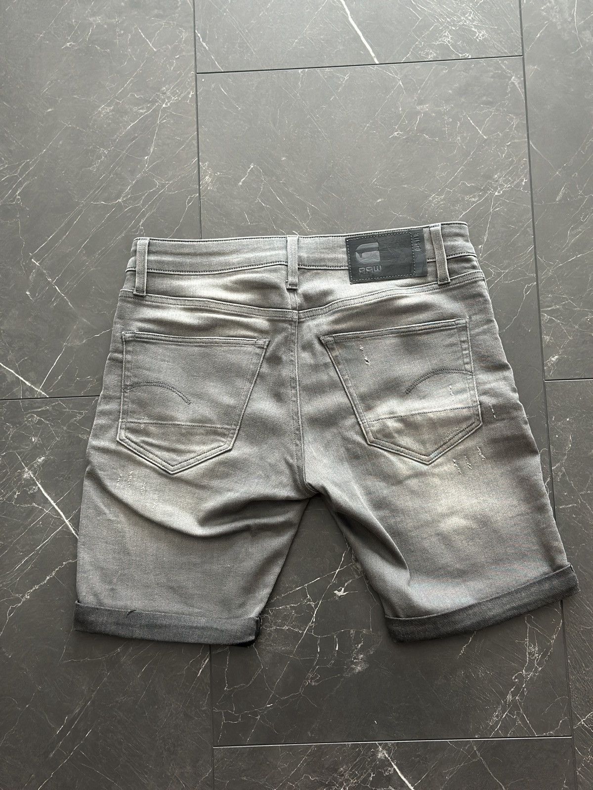 G-Star G Star Raw Grey Distressed Denim Shorts Slim-Fit Size 30 Size US 30 / EU 46 - 2 Thumbnail