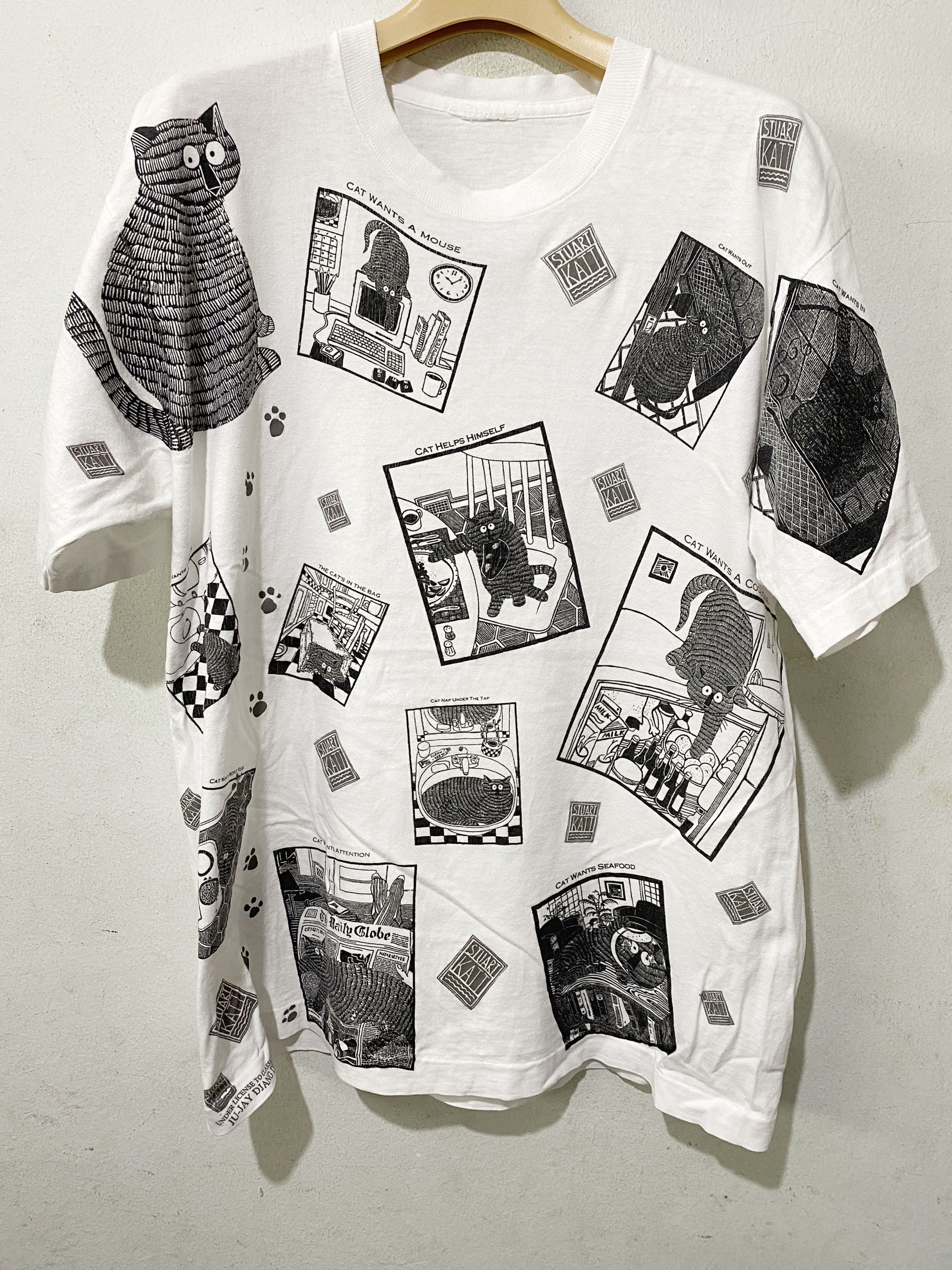 Vintage 90s Stuart Katt Cat Shirt