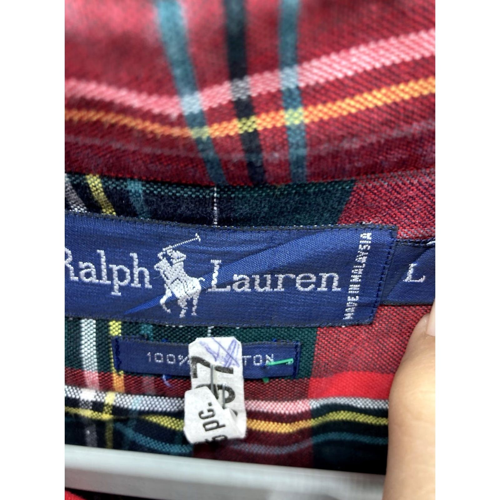 Ralph Lauren VINTAGE Ralph Lauren Shirt Men L Red Plaid Long Sleeve Button Cotton Mens Size US L / EU 52-54 / 3 - 5 Thumbnail