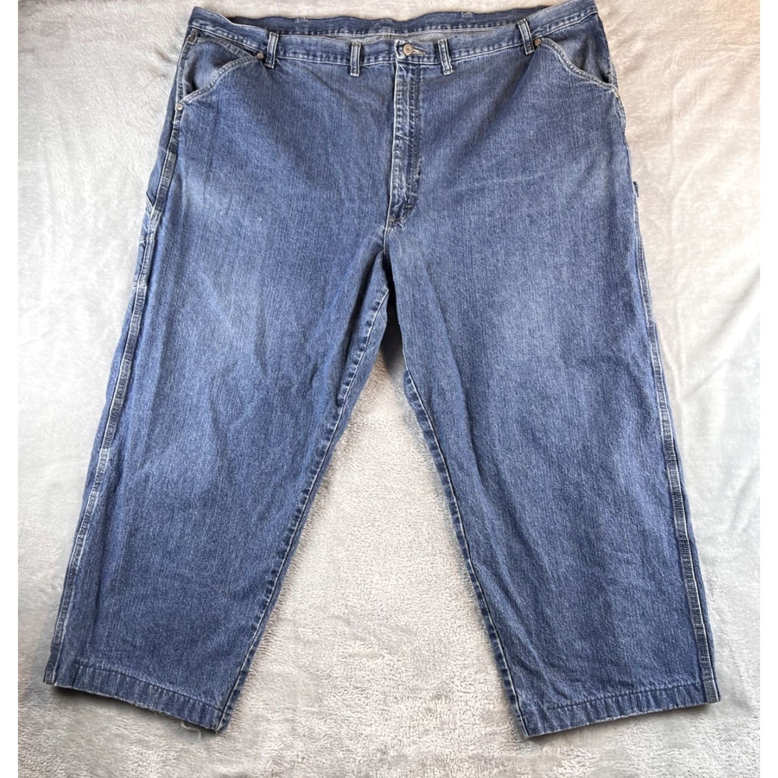 Wrangler VINTAGE Wrangler Carpenter Jeans Mens 50x32 Blue Denim 5-Pocket Design Workwear Wrangler Retro Jeans Men Large Big & Tall Denim Straight "} Size US 34 / EU 50 - 2 Thumbnail