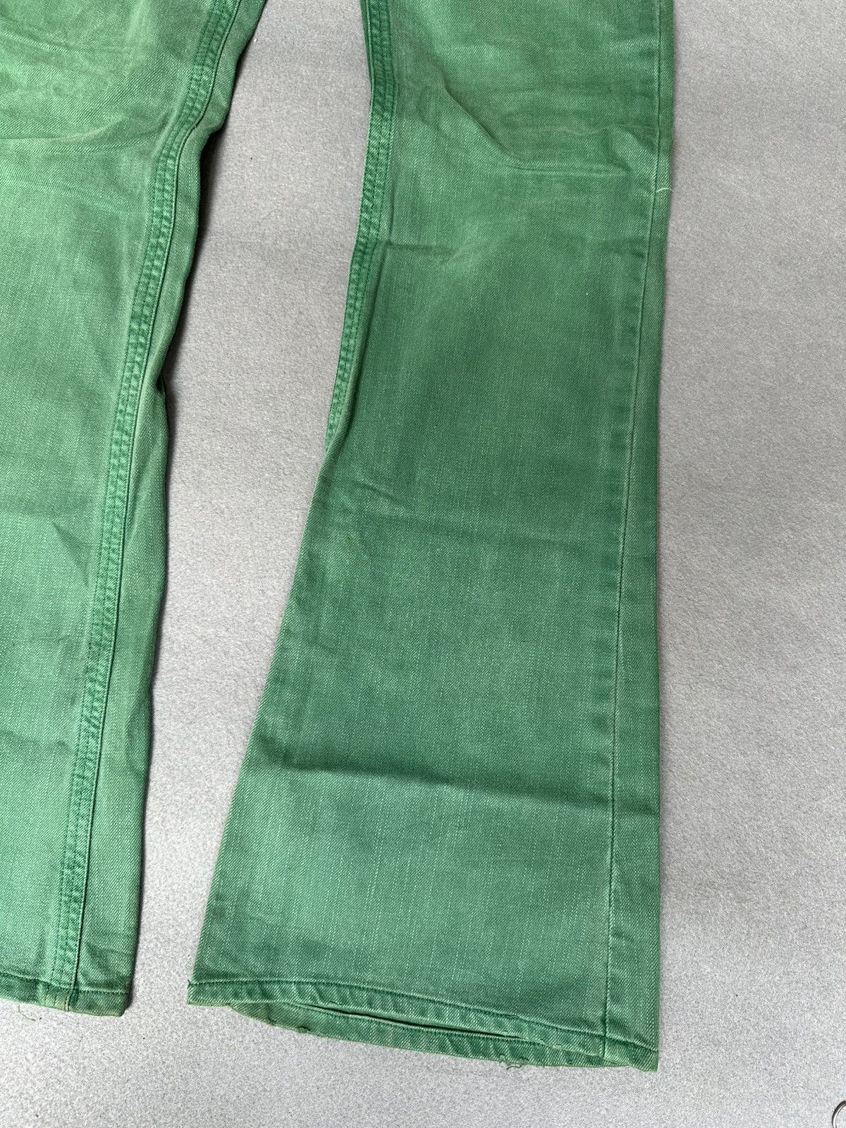 Japanese Brand FLARE Difference Rupert Green Denim Size US 31 - 6 Thumbnail
