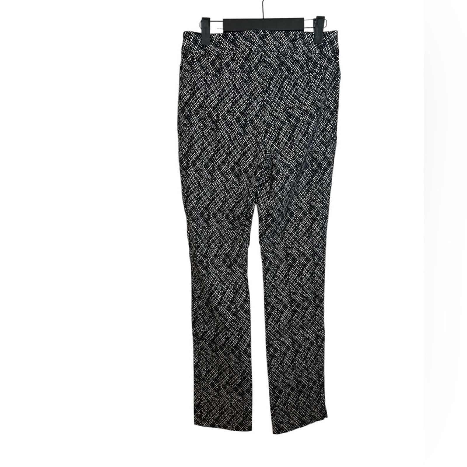 Renuar Renuar Black and White Patterned Stretch Ankle Pants Size 27" / US 4 / IT 40 - 2 Thumbnail