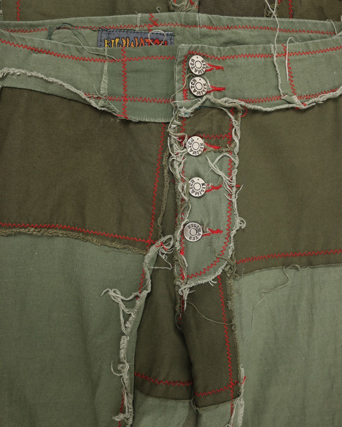 Japanese Brand KILLIWATCH patchwork flared pants Size US 26 / EU 42 - 3 Thumbnail