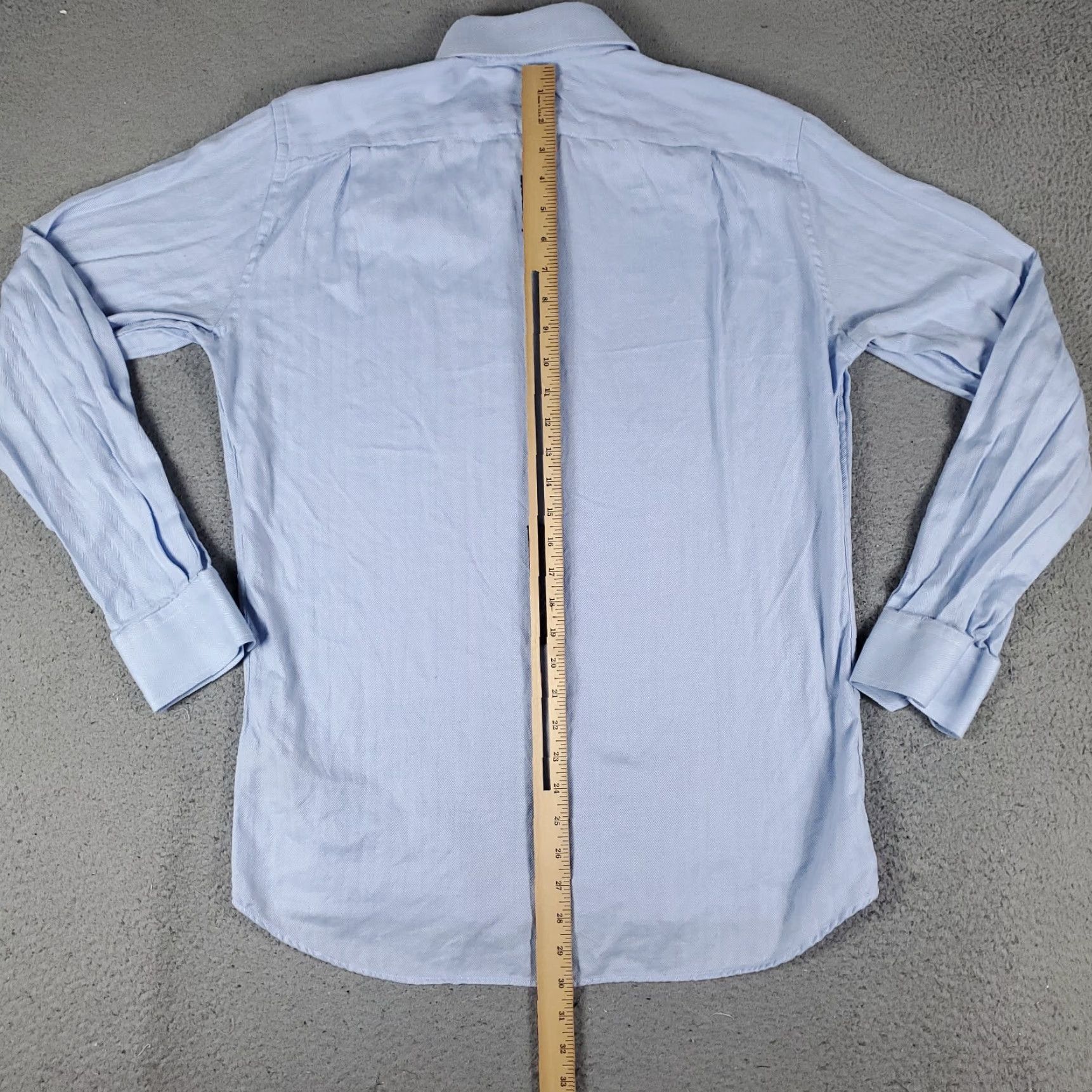 Vintage Duchamp Dress Shirt Mens Size 16.5 Blue Button Up Long Sleeve Regular Fit Classic Modern Size 42R - 5 Thumbnail