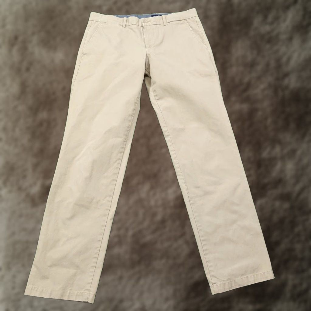 Gap Gap Mens Chino Pants 31x32 Beige Straight Flat Front 100% Cotton Casual Pockets Size US 31 - 1 Thumbnail