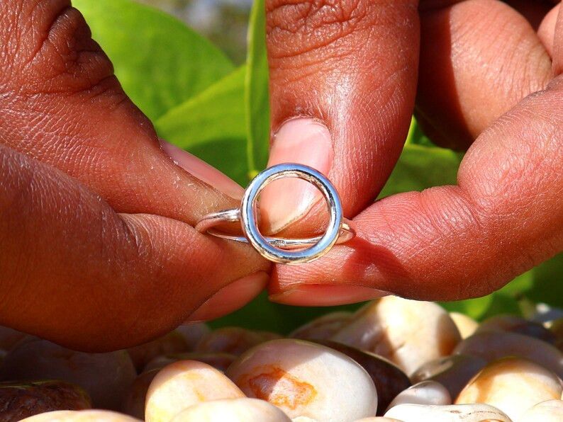 Handmade Open Circle Round Ring, 925 Silver Ring, Handmade Gift idea Size ONE SIZE - 7 Thumbnail