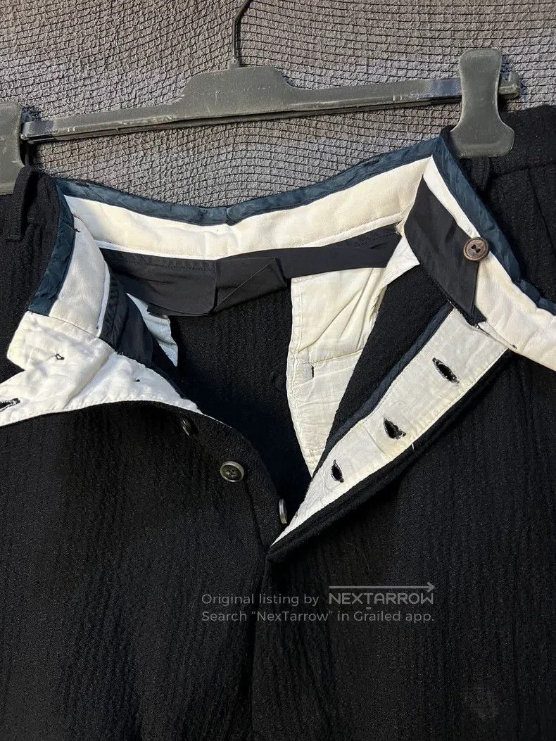 Rick Owens RICK OWENS Silk Wool Mixed Fabric Leather扣Drawstring Seven Size US 32 / EU 48 - 7 Thumbnail