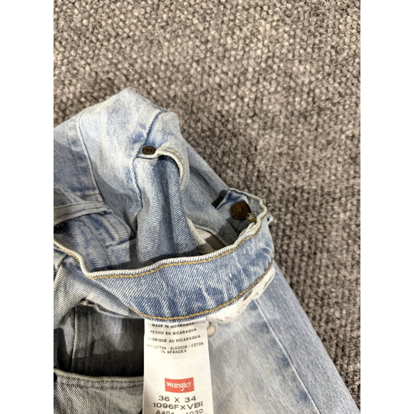 Wrangler Wrangler Jeans Mens 36x34 Blue Light Wash Regular Straight Stretch Denim Jeans Java Size US 36 / EU 52 - 7 Thumbnail