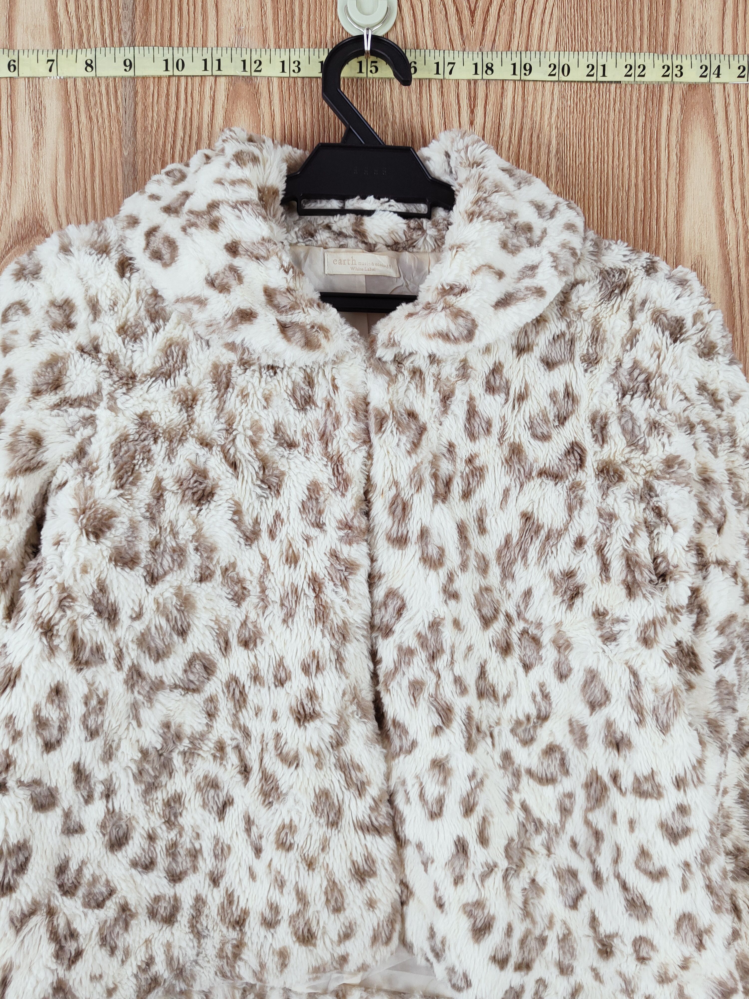 Japanese Brand × Vintage Earth Music & Ecology Cream Leopard Fur Mohair Cardigan Size S / US 4 / IT 40 - 2 Thumbnail