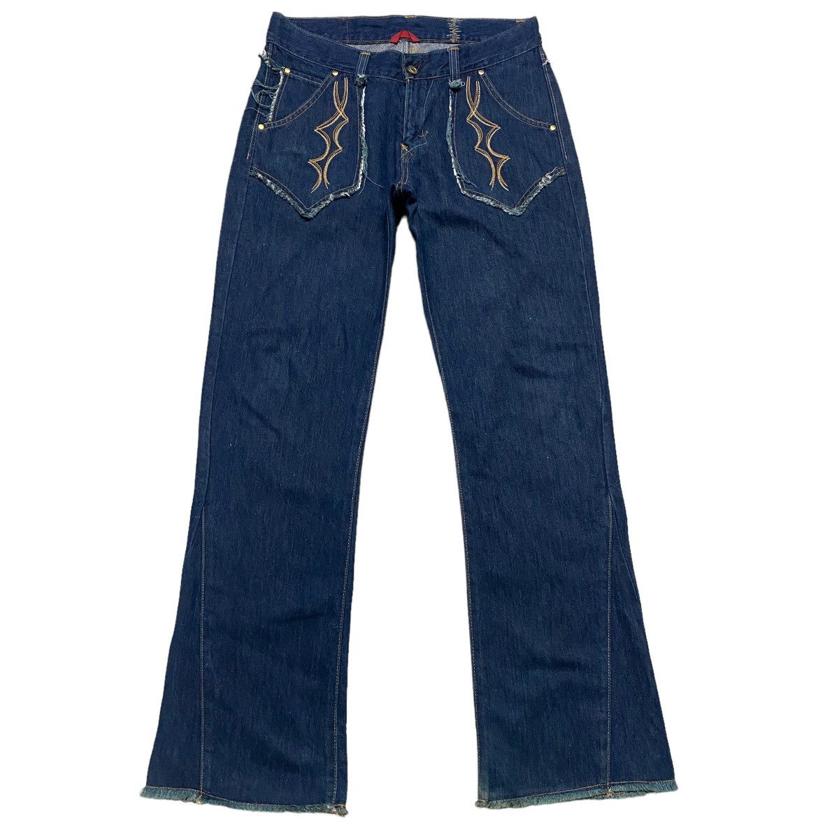 Edwin Vintage Edwin Denim Flare Jeans Tribal Embroidery Size US 32 / EU 48 - 2 Thumbnail