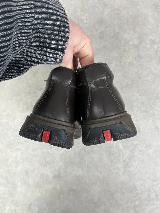 Prada 2000s Prada Brown Leather Hybrid Archive Boots Size US 12 / EU 45 - 4 Thumbnail