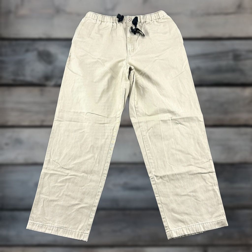 Lands' End Lands End Mens 36x29 Beige Chino Relaxed Straight Belted 5-Pocket Design Jeans Denim Straight 90s Belts Belted Pants Size US 36 / EU 52 - 1 Thumbnail