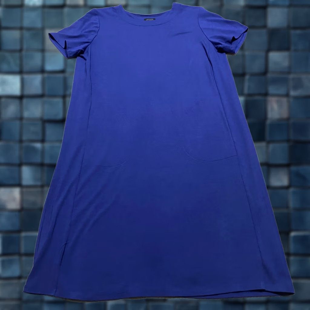 J. Jill J. Jill Shirt Dress Womens Medium Blue Wearever Collection Shift Short Sleeve Knee Length Casual Dress Size M / US 6-8 / IT 42-44 - 1 Thumbnail