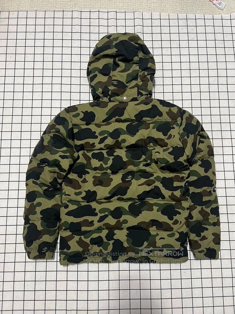 Bape Bape Green Camouflage Puffer Jacket with Detachable Hood. Size US M / EU 48-50 / 2 - 2 Thumbnail