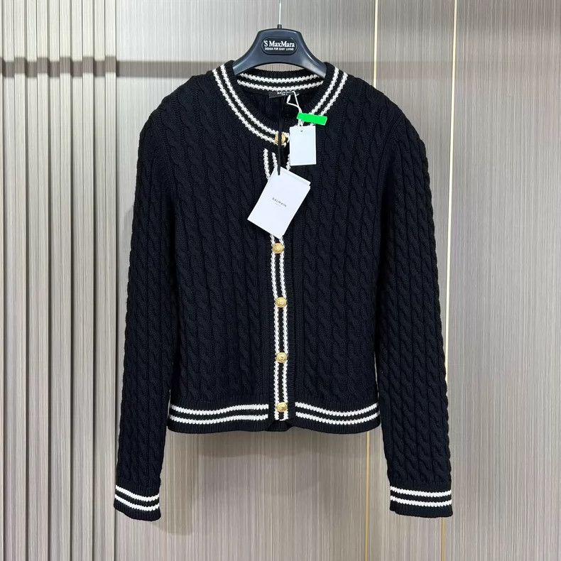 Balmain Balmain Gold Button Knit Cardigan in Black-dmc Size US S / EU 44-46 / 1 - 1 Thumbnail