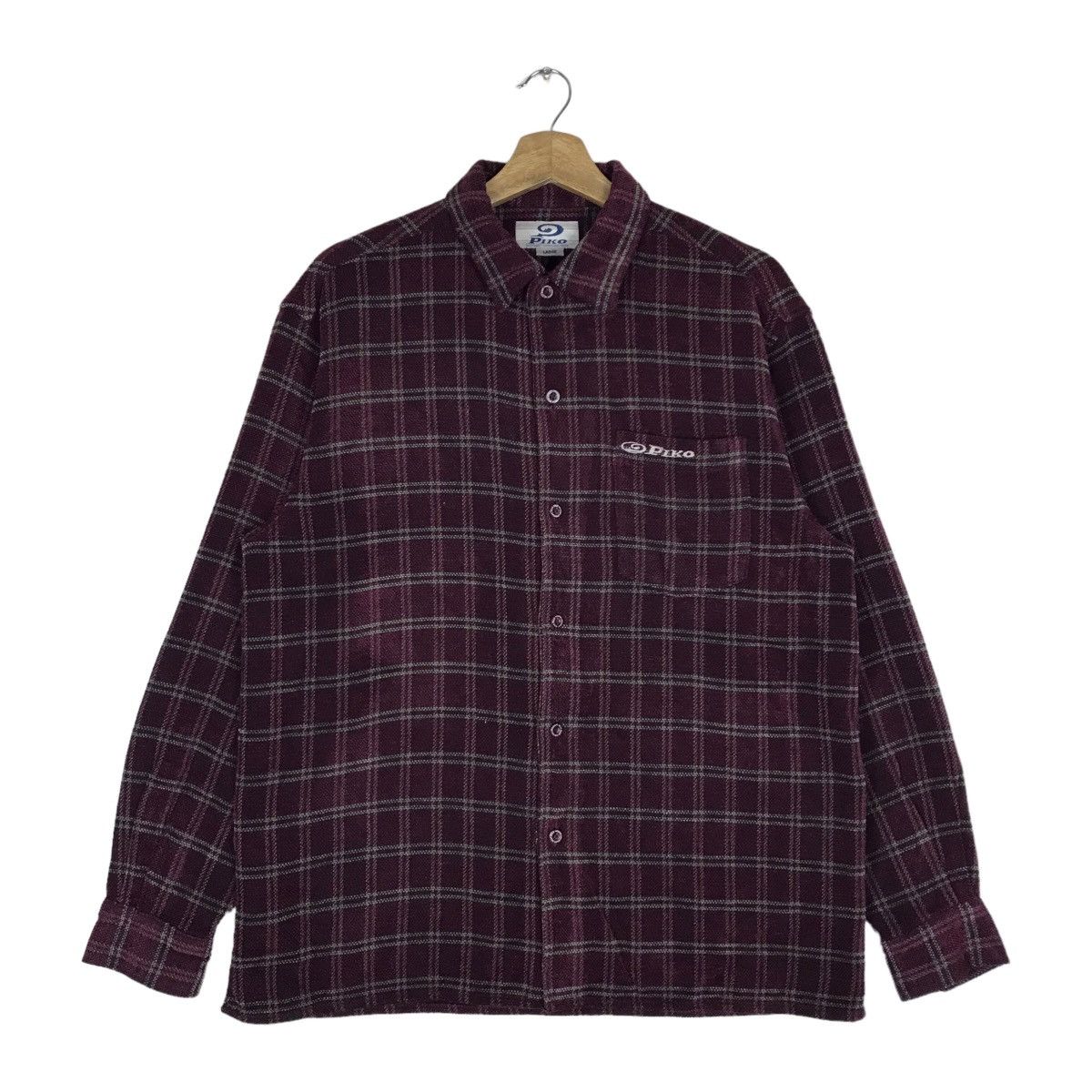 Vintage Piko Hawaiian Checkerboard Flannel Jacket