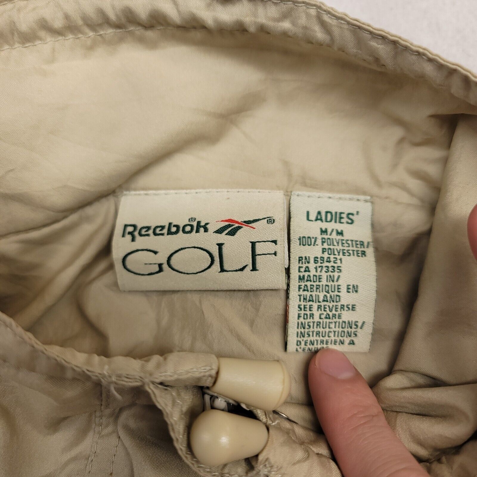 Reebok Reebok Golf Pullover Jacket Womens Size Medium M Beige Size M / US 6-8 / IT 42-44 - 3 Thumbnail