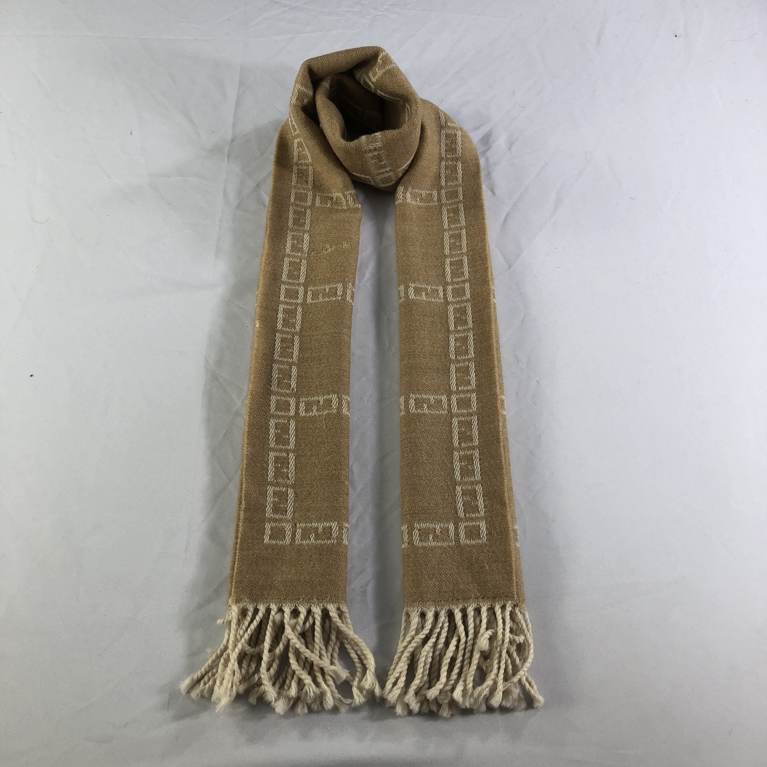 Fendi Fendi FF Monogram Wool Scarf Muffler V1657 Size ONE SIZE - 2 Thumbnail