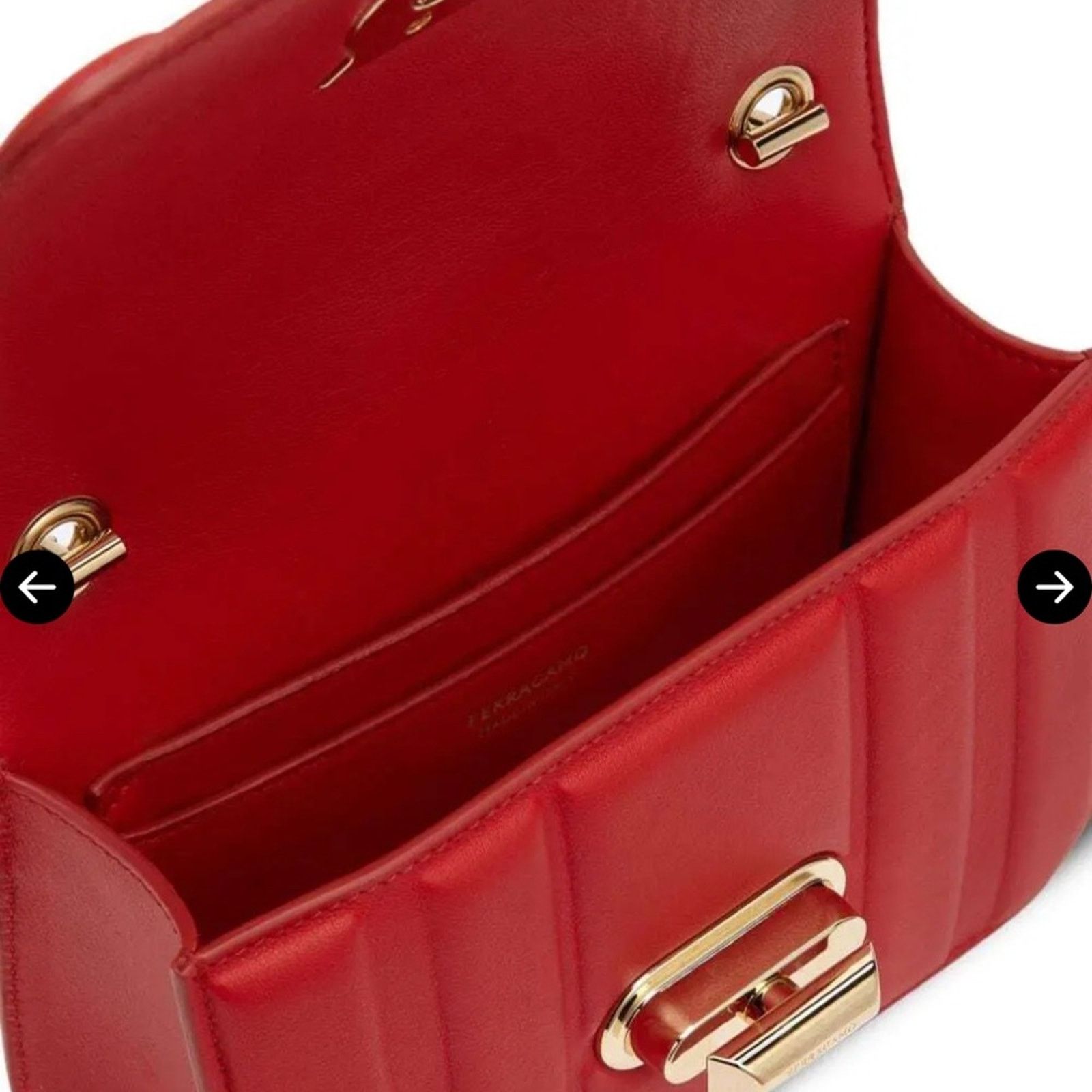 Salvatore Ferragamo Ferragamo Gancini Mini Leather Shoulder Bag, Red Size ONE SIZE - 4 Thumbnail