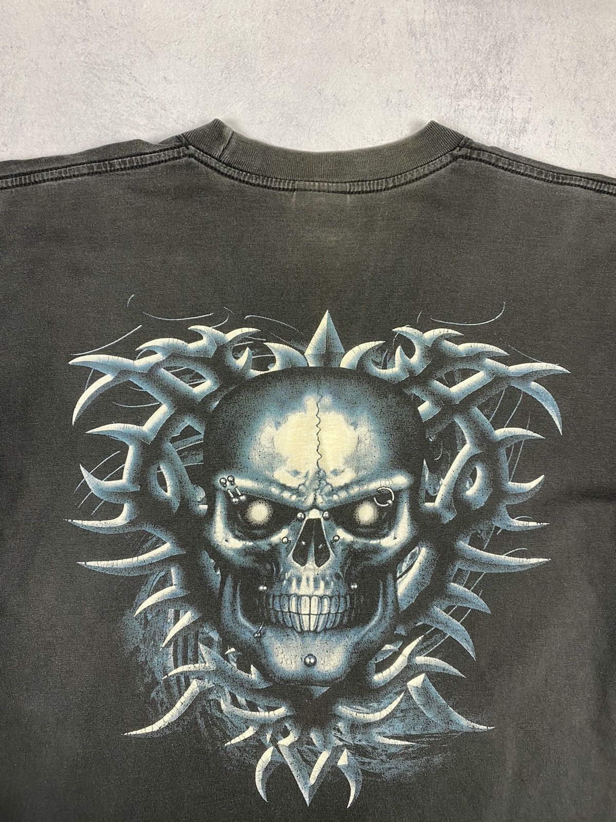 Vintage Vintage Rock y2k Skull Tatty Ed Hardy Style Faded Tee Size US L / EU 52-54 / 3 - 18 Thumbnail