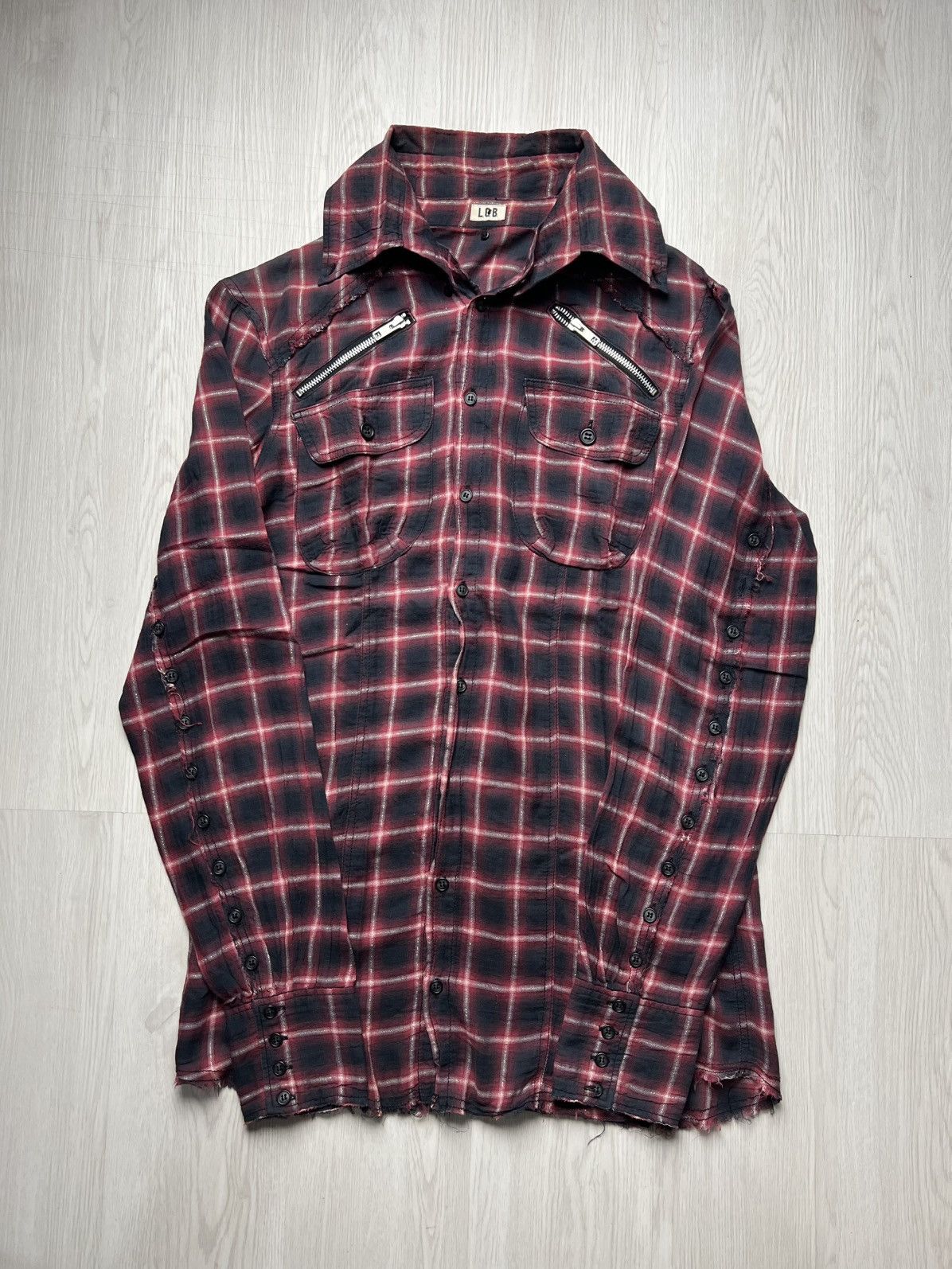 Le Grande Bleu (L.G.B.) L.G.B 48 Buttons & 2 Zip Distressed Shirt Detachable Collar Size US S / EU 44-46 / 1 - 3 Thumbnail