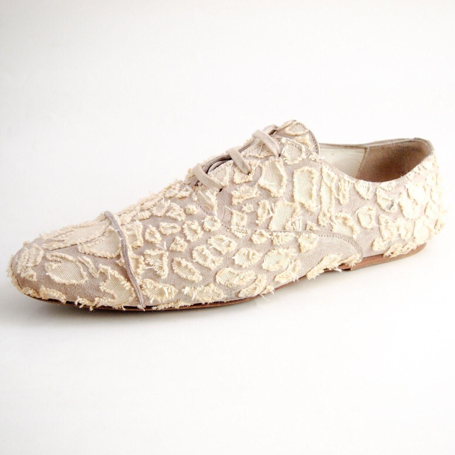 Acne Studios Acne Jeans Oxfords Gray Suede Ivory Linen Size EU 40 US 10 Size US 10 / IT 40 - 1 Thumbnail