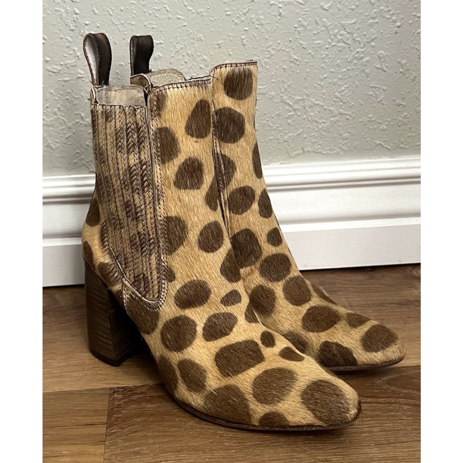 FREEBIRD Freebird Janelle Leopard Print Booties Bootie Women Leather Ankle Boots 7 Brown Zip Size US 7 / IT 37 - 2 Thumbnail