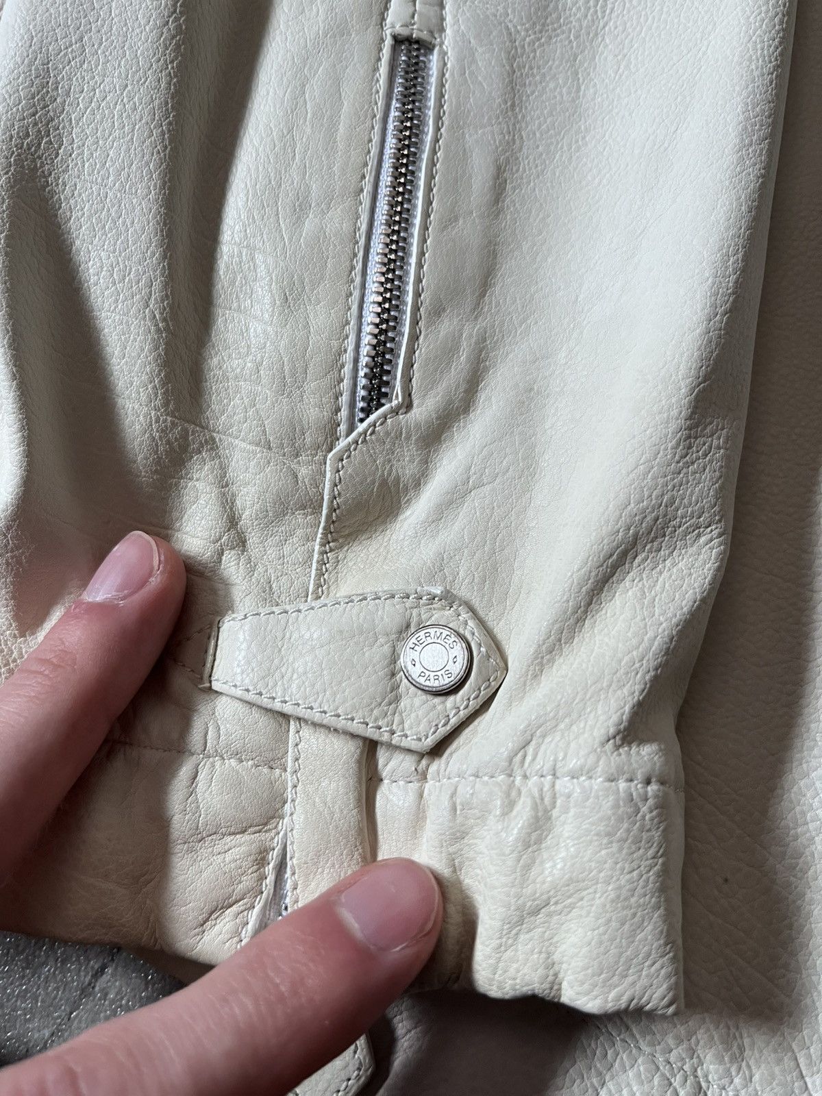 Hermes Hermes white leather jacket very light Size US L / EU 52-54 / 3 - 8 Thumbnail