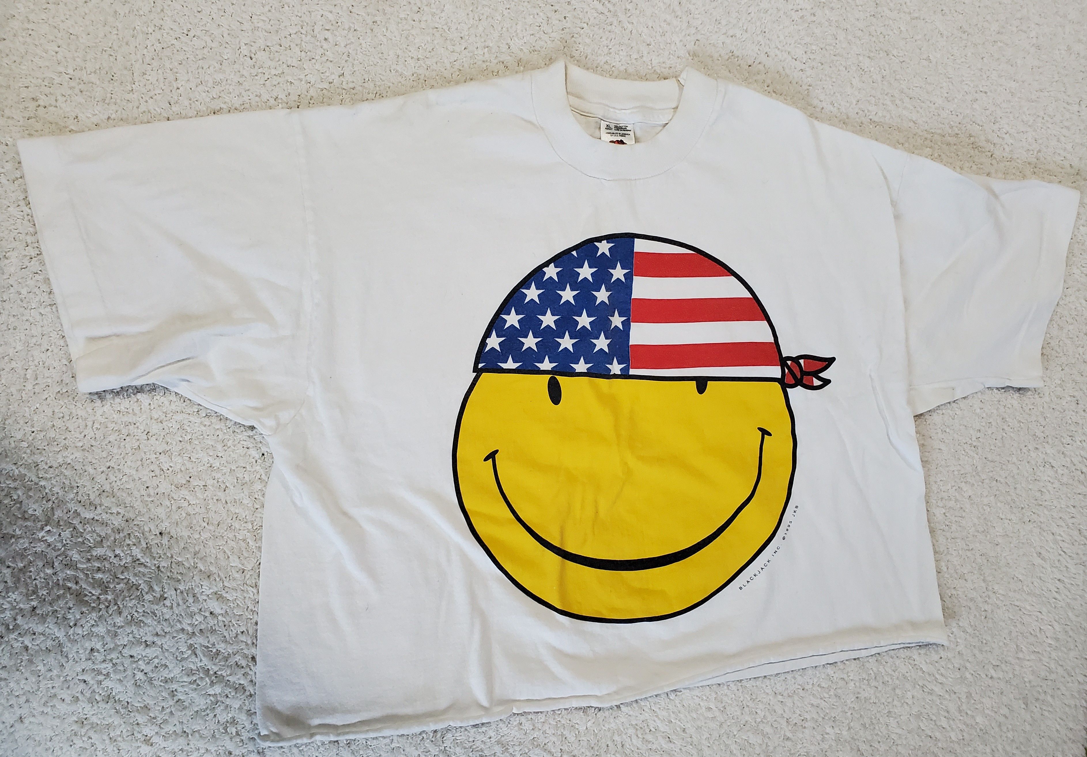 Vintage Vintage 90s happy face nice day usa bandana crop top harley Size XL / US 12-14 / IT 48-50 - 1 Thumbnail