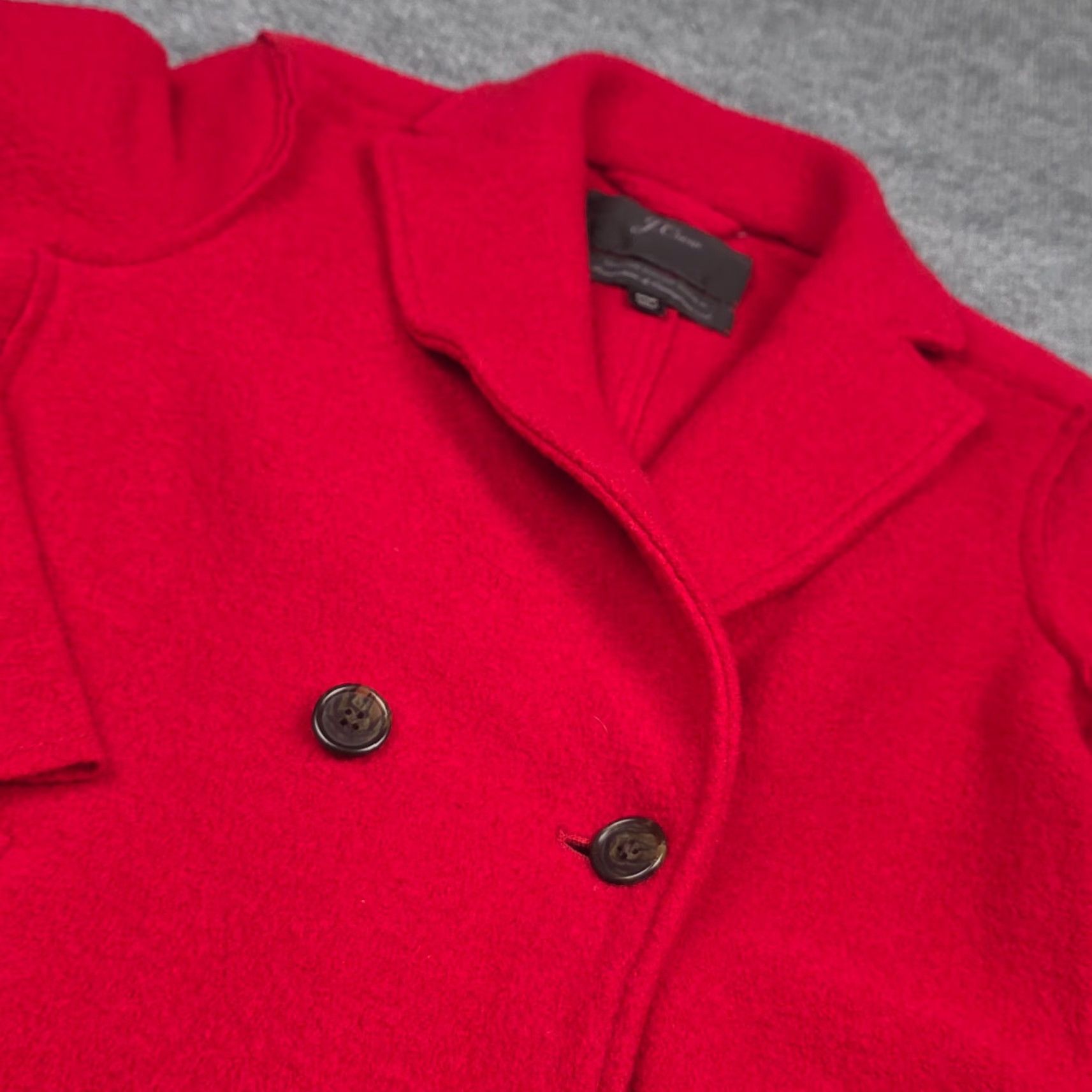 J.Crew J. Crew Daphne Topcoat Women's OOP Red Boiled Wool Italian Trench Button Coat Long Wool Lining Dry Clean Only Petite 0P Winter Fall Girls? Size XS / US 0-2 / IT 36-38 - 2 Thumbnail
