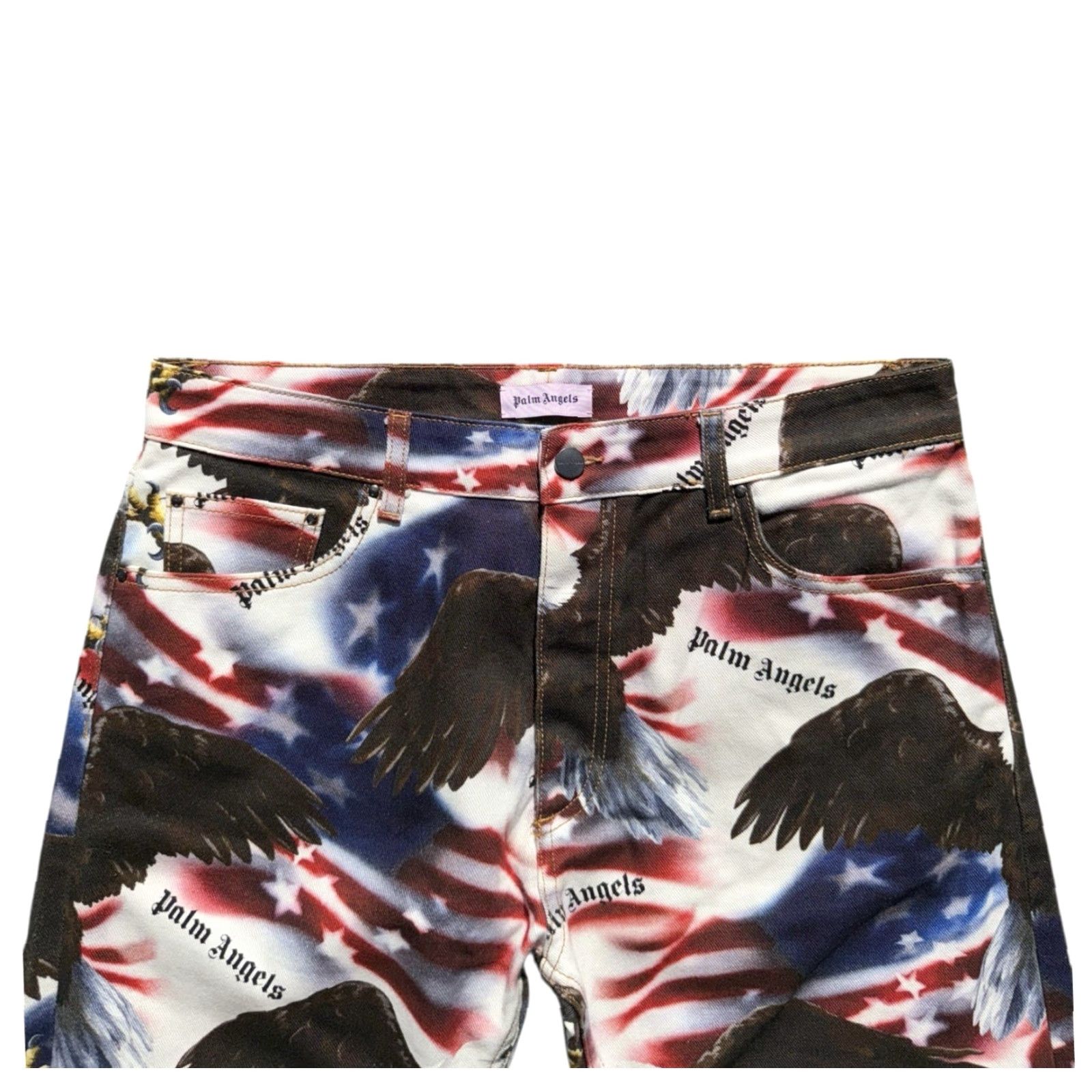 Palm Angels Palm Angels Jeans Men Size 34 Striped Stars Eagle Stripes Multicolor 32in Inseam Straight RARE Size US 34 / EU 50 - 3 Thumbnail