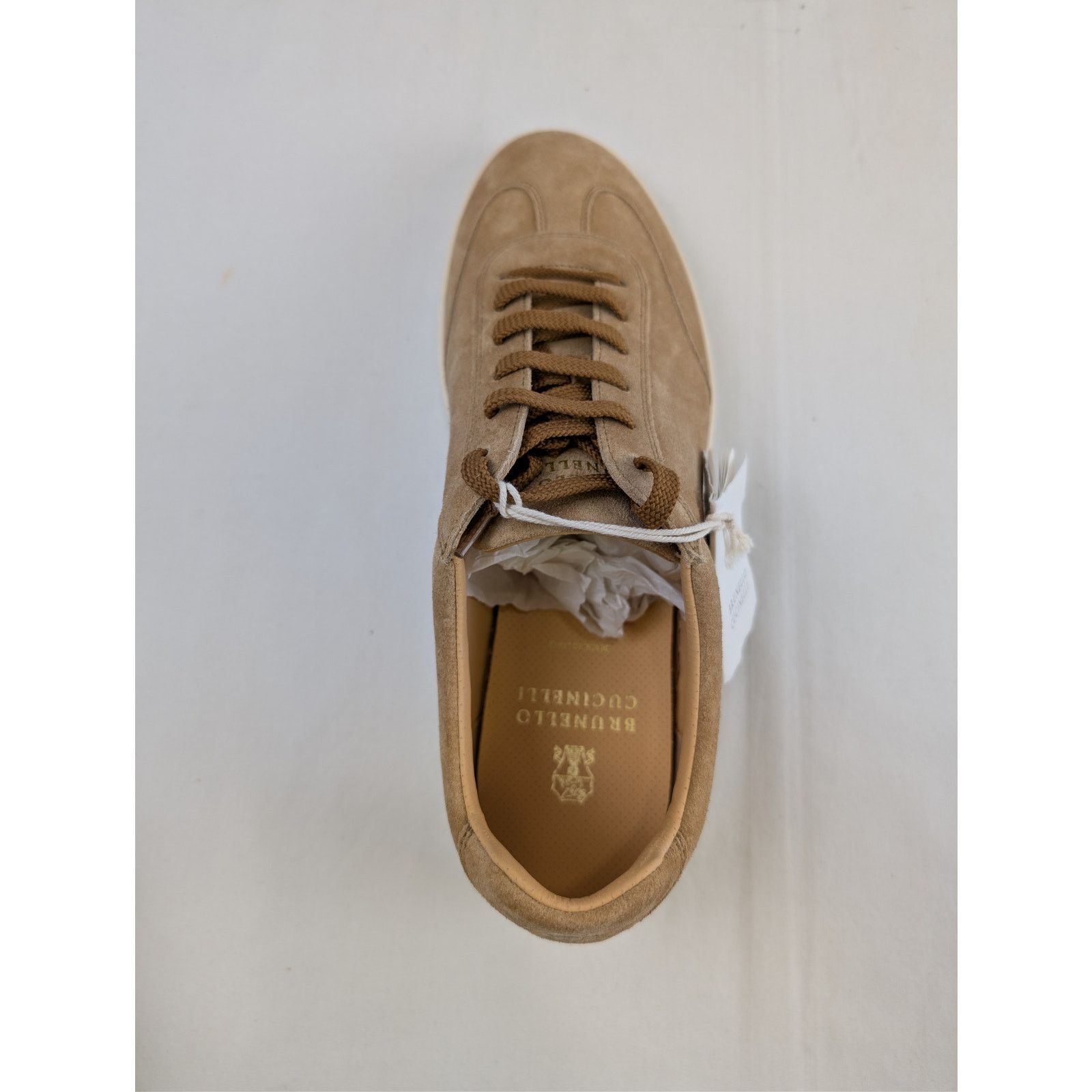 Brunello Cucinelli o1rshd1 'Coda di Rondine' suede sneakers in taupe/brown Size US 11 / EU 44 - 17 Thumbnail