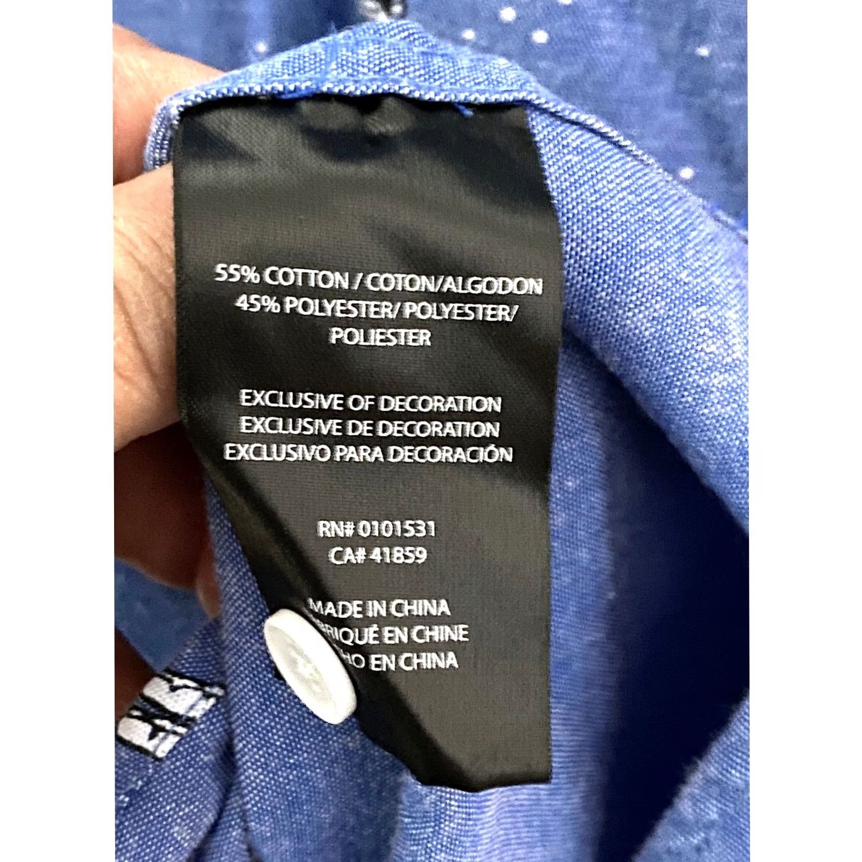 Mad Engine NASA Space Astronaut Mad Engine Oxford Blue Button Up Short Sleeve Shirt Mens M All Over Print Size US M / EU 48-50 / 2 - 8 Thumbnail