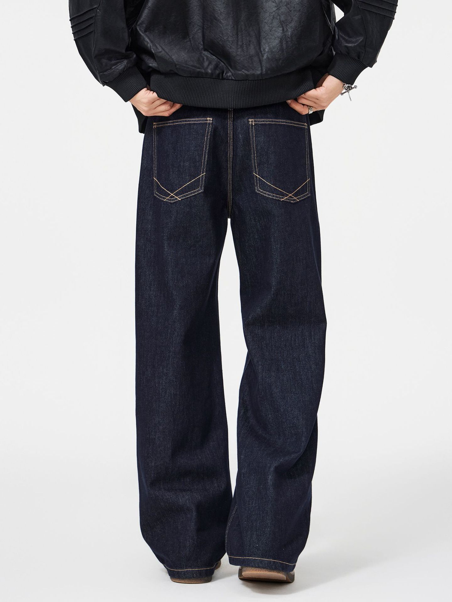 Japanese Brand Men's Washed Cleanfit Street Loose Straight Leg Jeans Size US 32 / EU 48 - 4 Thumbnail