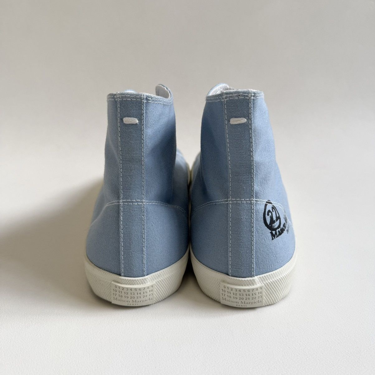 Maison Margiela Light Blue High Top Tabi Sneakers Size US 11 / EU 44 - 12 Thumbnail
