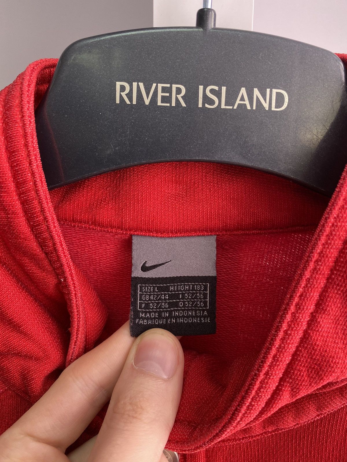 Nike × Vintage Vintage Nike Red Track Jacket Size US L / EU 52-54 / 3 - 8 Thumbnail