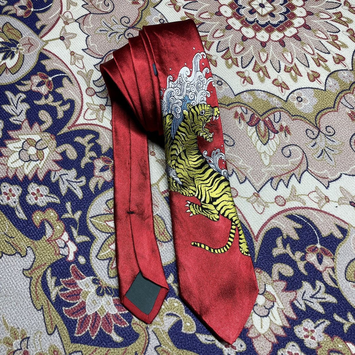 ALEXANDER MQUEEN Tiger Design Necktie