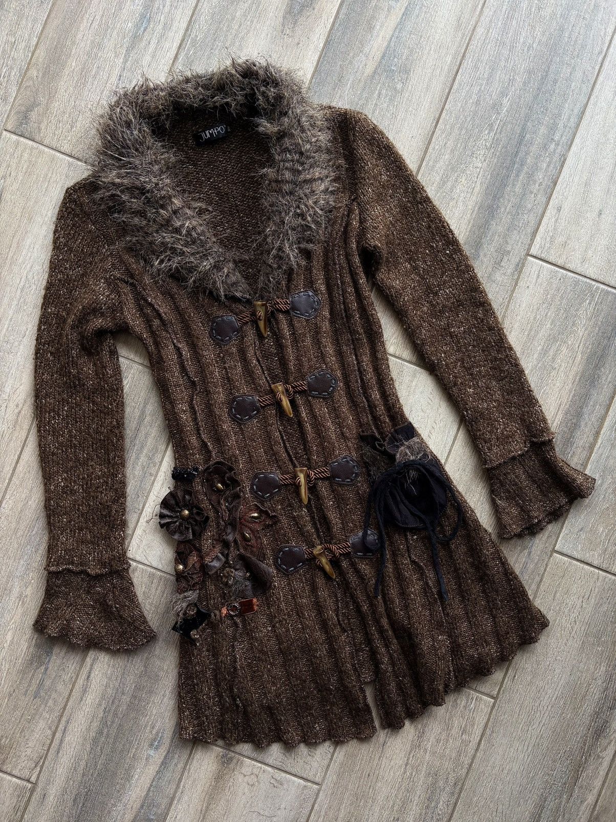 If Six Was Nine If Six Was Nine LGB Vibe Long Cardigan Toggle Faux Fur Y2K Size M / US 6-8 / IT 42-44 - 1 Thumbnail