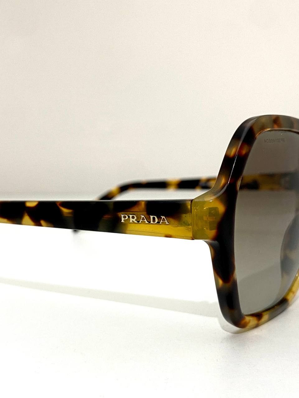 Prada Prada Logo Hexagon Havana Oversize Sunglasses Vintage Y2K Size ONE SIZE - 6 Thumbnail