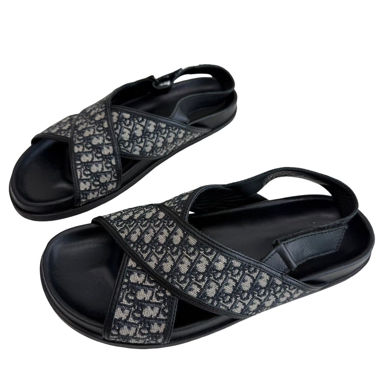 Dior Dior Oblique Canvas Cross Strap Sandals Size 37 Size US 7 / IT 37 - 1 Thumbnail