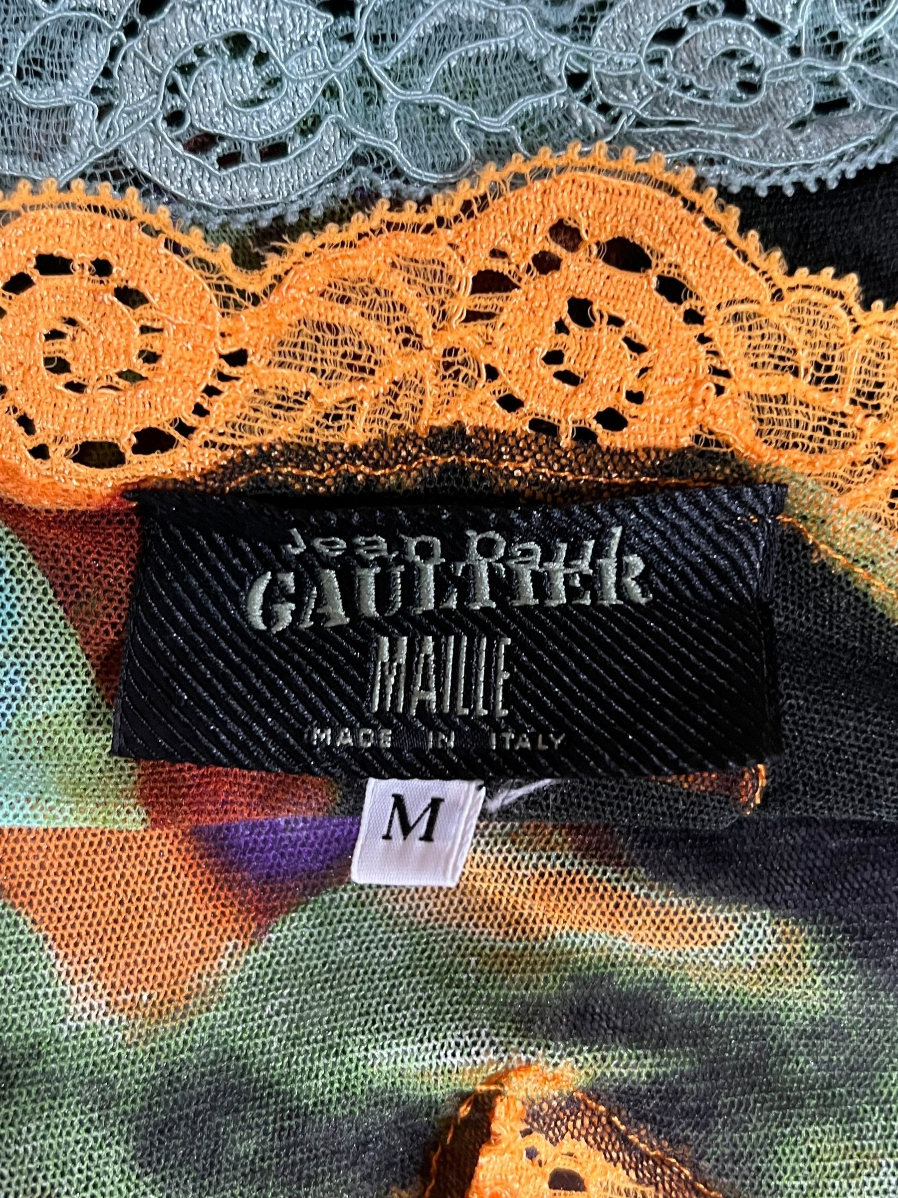 Jean Paul Gaultier Jean Paul Gaultier Floral Mesh Bralette with Lace Details Size M / US 6-8 / IT 42-44 - 7 Thumbnail