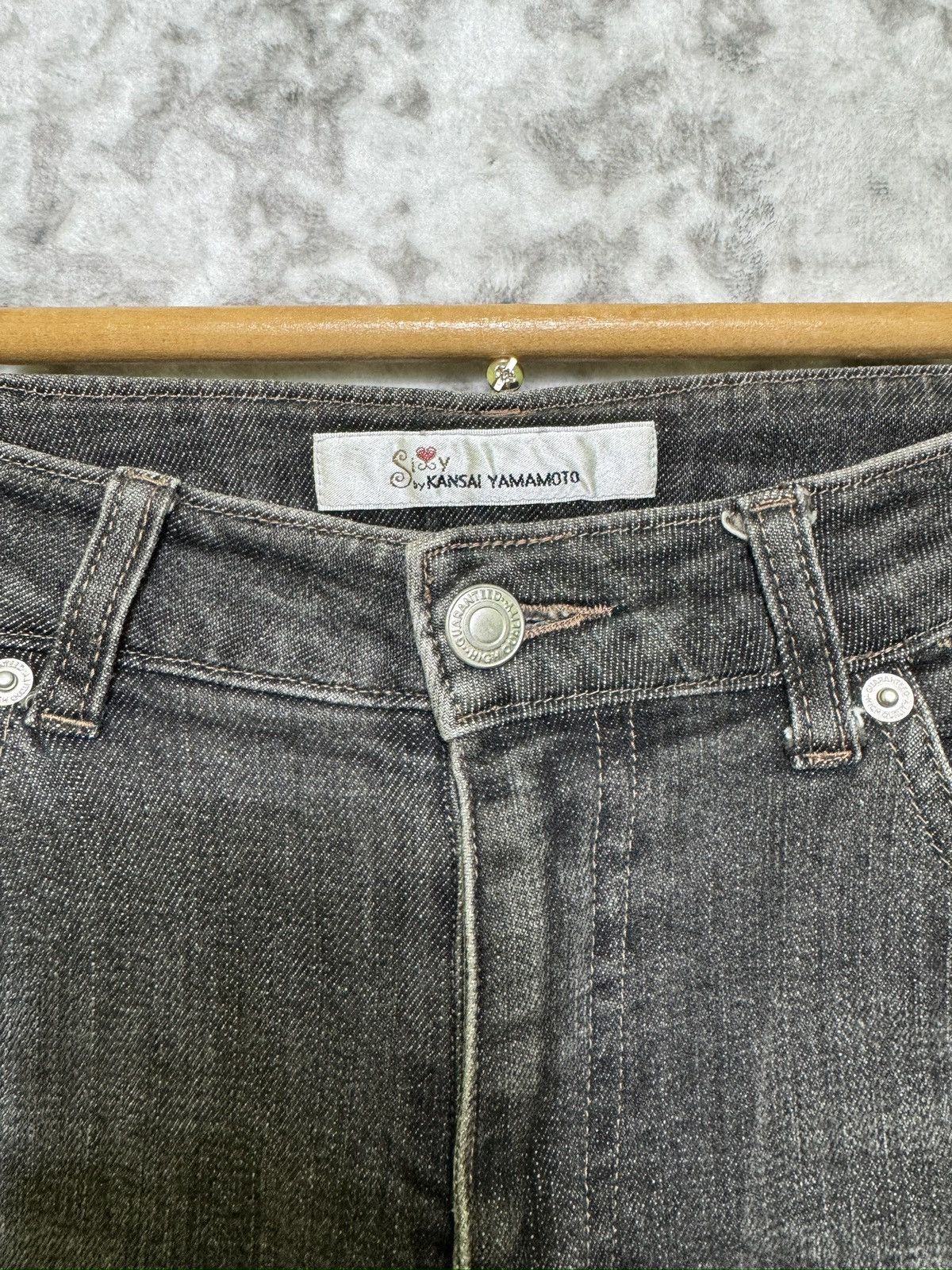 Kansai Yamamoto archive Kansai Yamamoto Sissy Grey Flared Denim Jeans Size US 27 - 7 Thumbnail