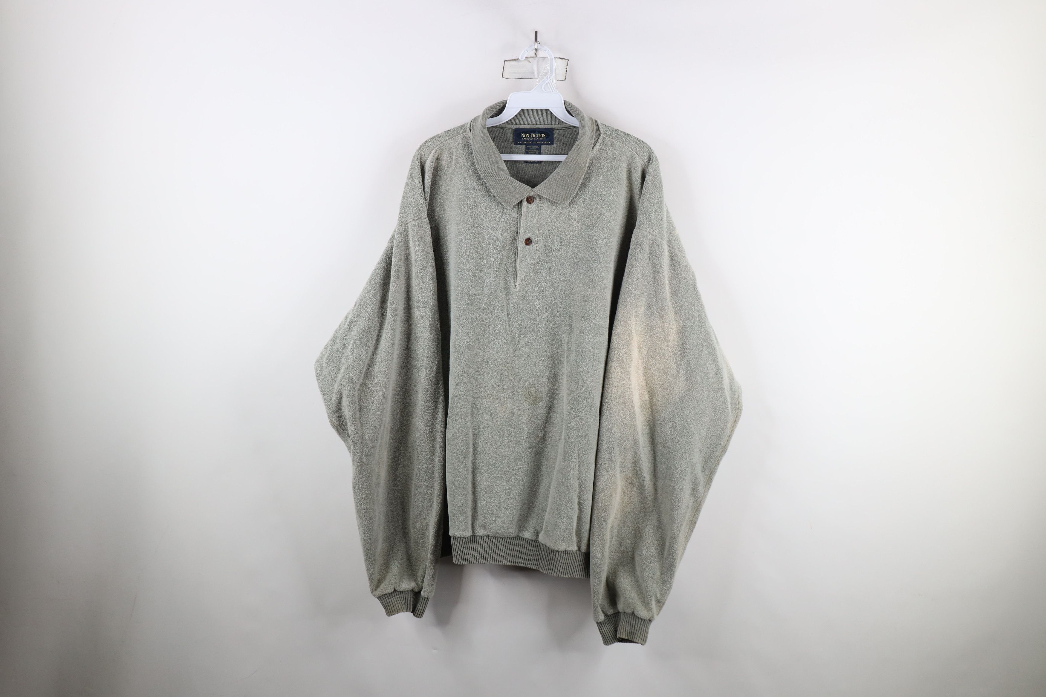 Vintage Vintage 90s Streetwear Reverse Collared Sweatshirt Green Size US XXL / EU 58 / 5 - 1 Thumbnail
