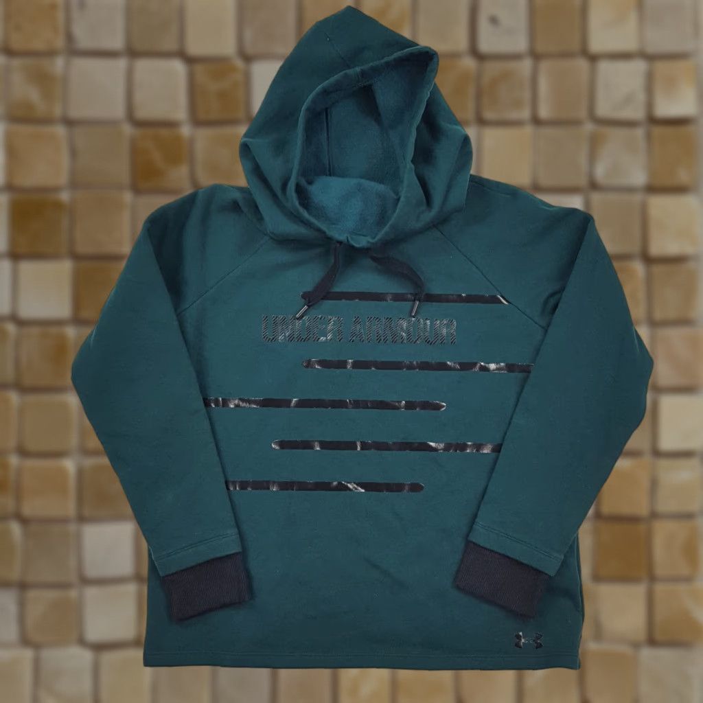 Under Armour Under Armour Threadborne Green Hoodie Hooded Pullover Sweatshirt Mens Size M Long Sleeve Pullover Sweatshirt, Regular Fit, Green, Logo, Vintage: Yes Size US M / EU 48-50 / 2 - 1 Thumbnail