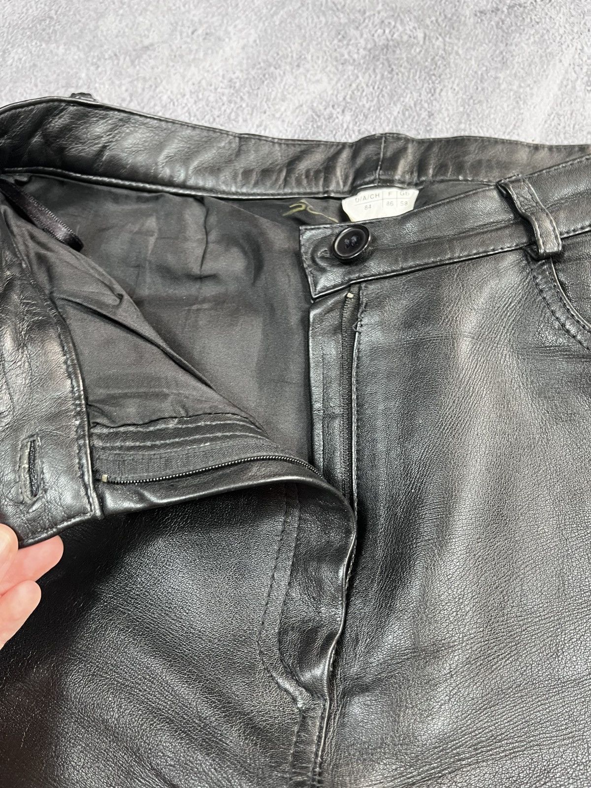 Genuine Leather × Leather × Vintage Vintage Y2K leather biker unisex pants avant garde opium Size US 30 / EU 46 - 6 Thumbnail