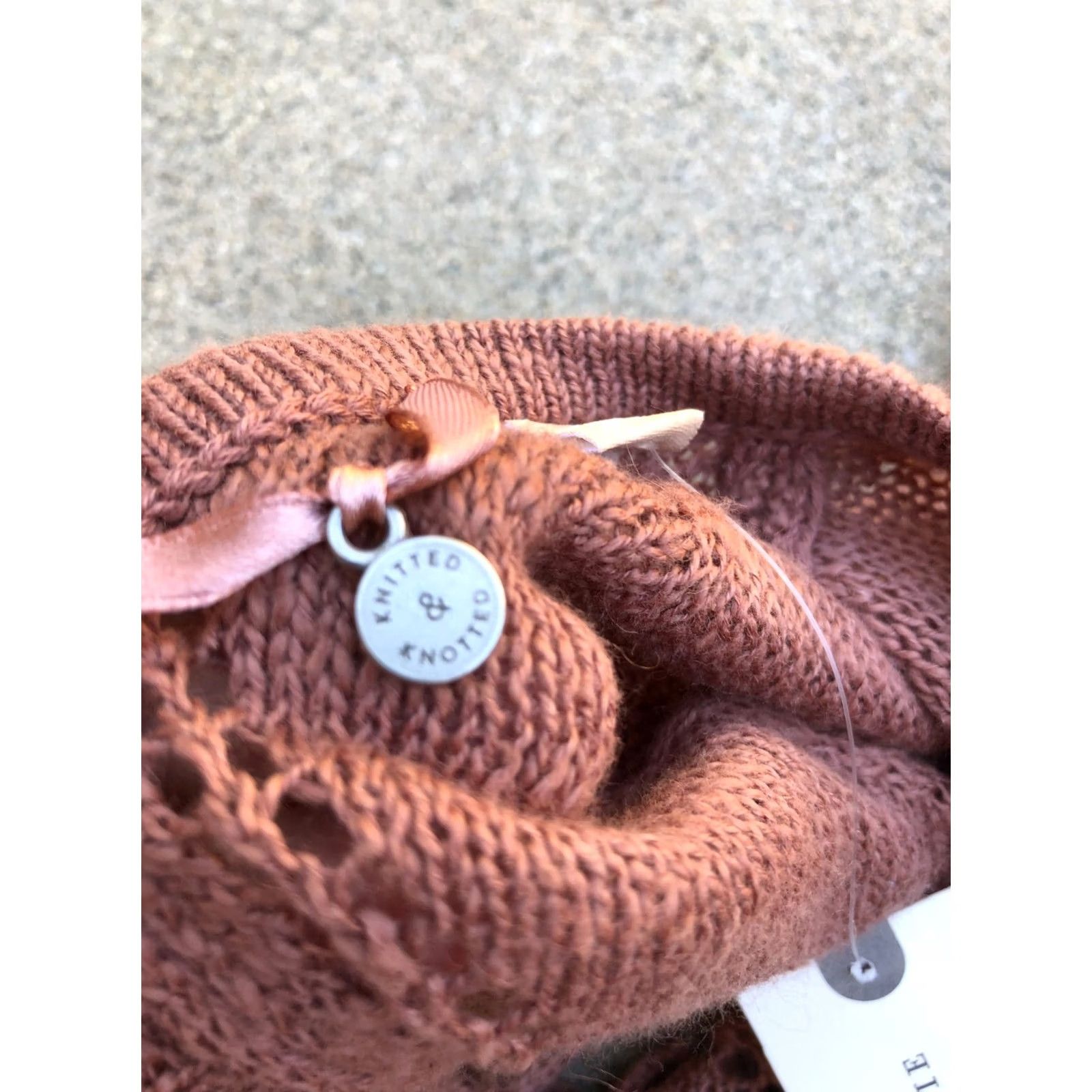 Anthropologie KNITTED & KNOTTED Anthropologie Linen Blend Sweater Women's Medium Open Back Cardigan Purple Taupe 3/4 Sleeve Mens Womens Girls Boys Size M / US 6-8 / IT 42-44 - 8 Thumbnail