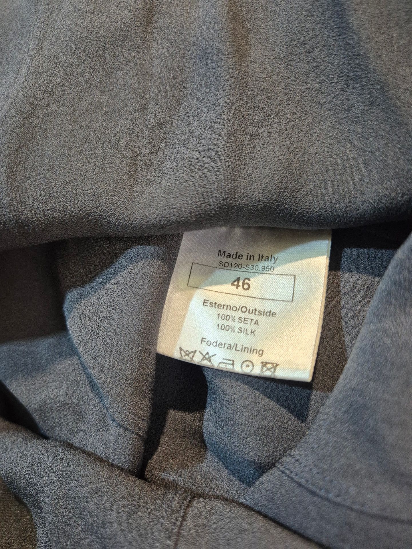 Other Aquilano Rimondi- Charcoal Grey Pure Silk Shirt 62–67 it 46 Size M / US 6-8 / IT 42-44 - 5 Thumbnail